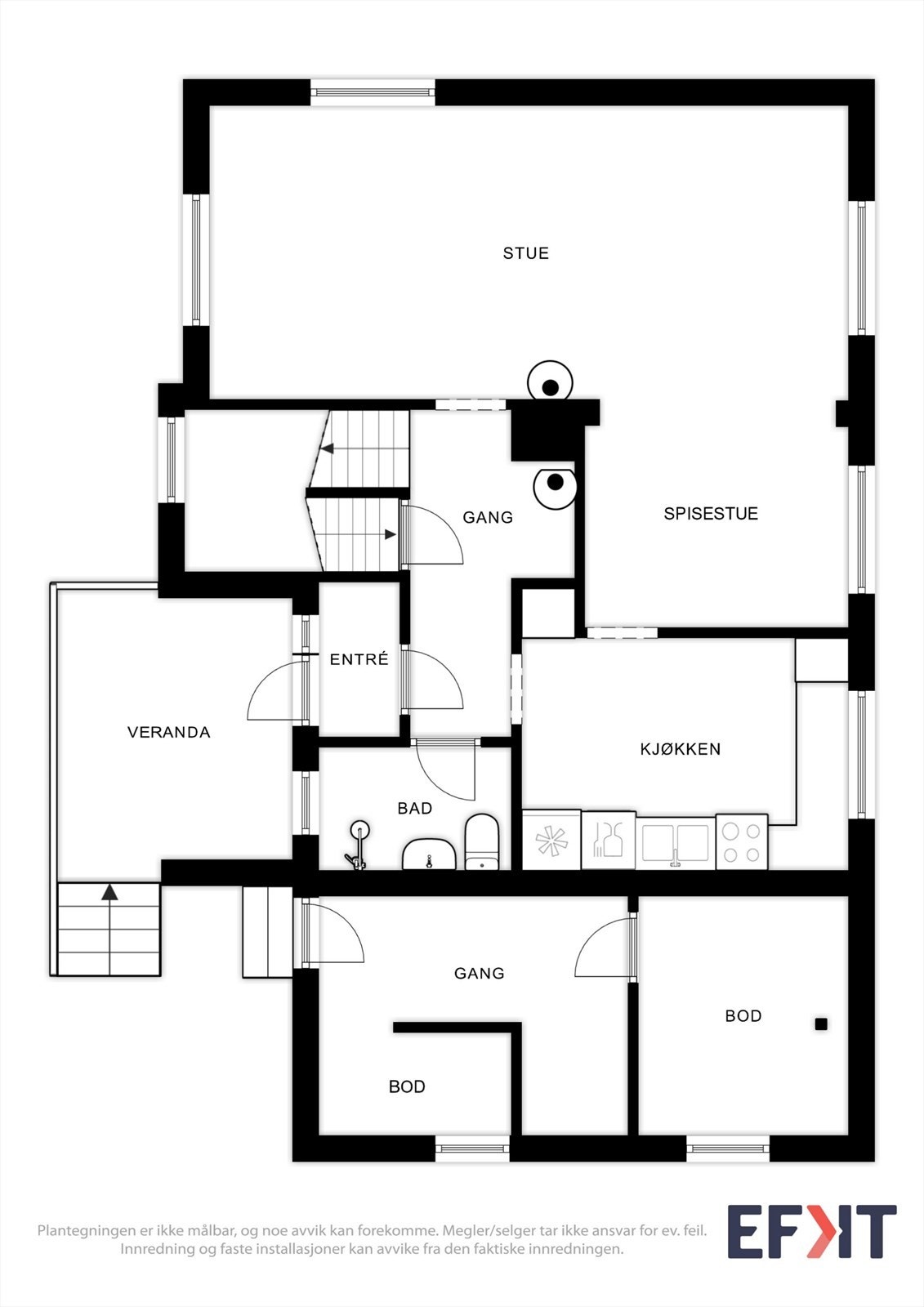 Plantegning 1. etasje Galleribilde