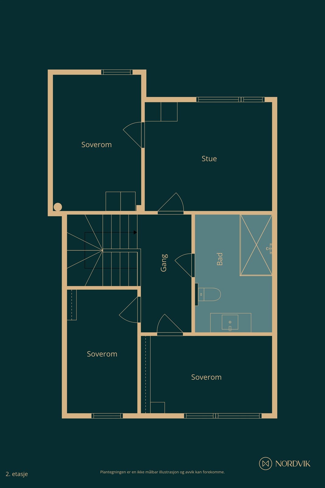 Plantegning 2. etasje Galleribilde