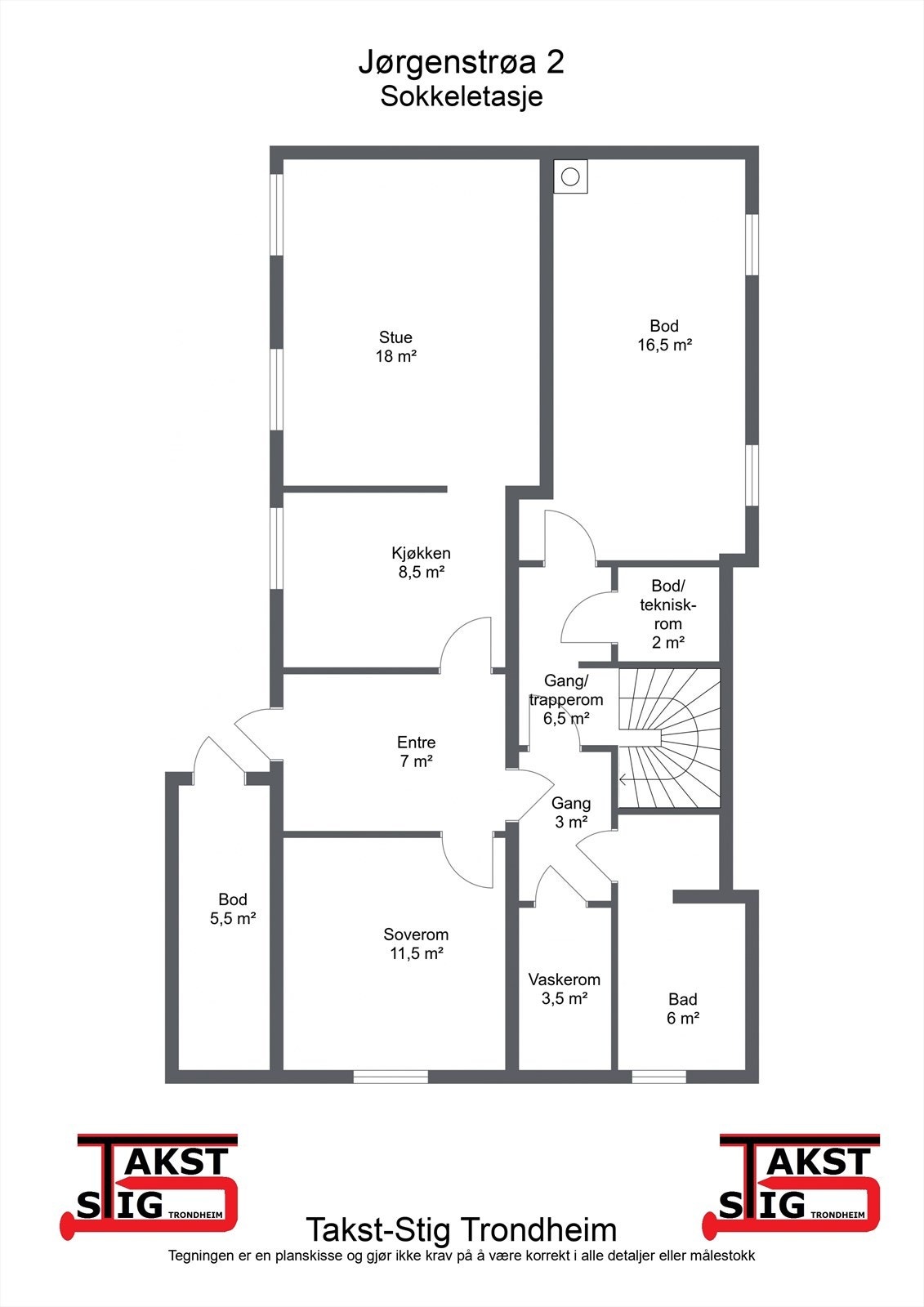 Plantegning u. etg Galleribilde