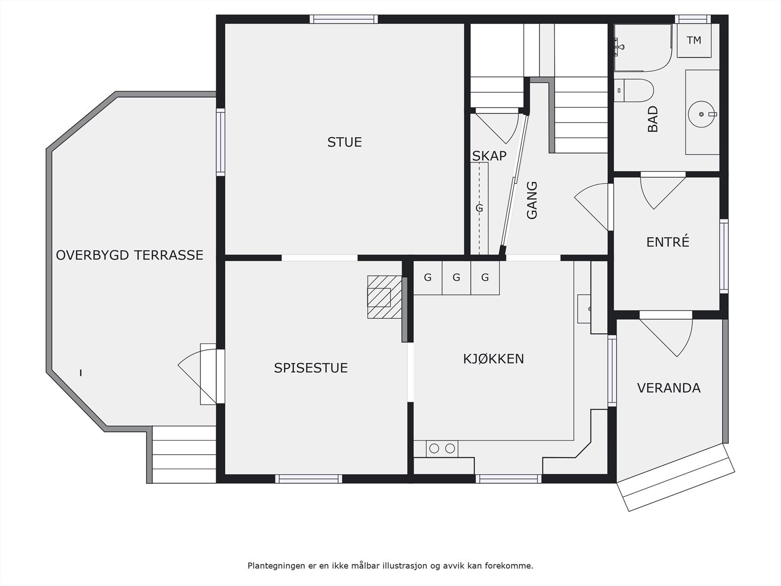 Plantegning 1. etasje Galleribilde