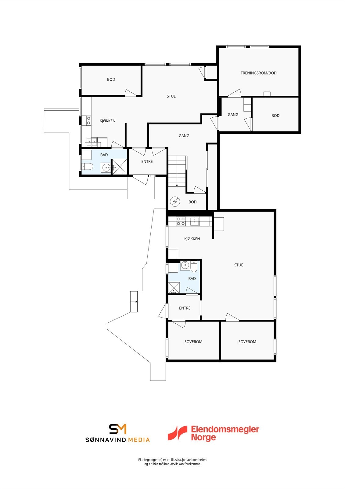 Plantegning underetasje (ikke godkjent leilighet eller soverom) Galleribilde