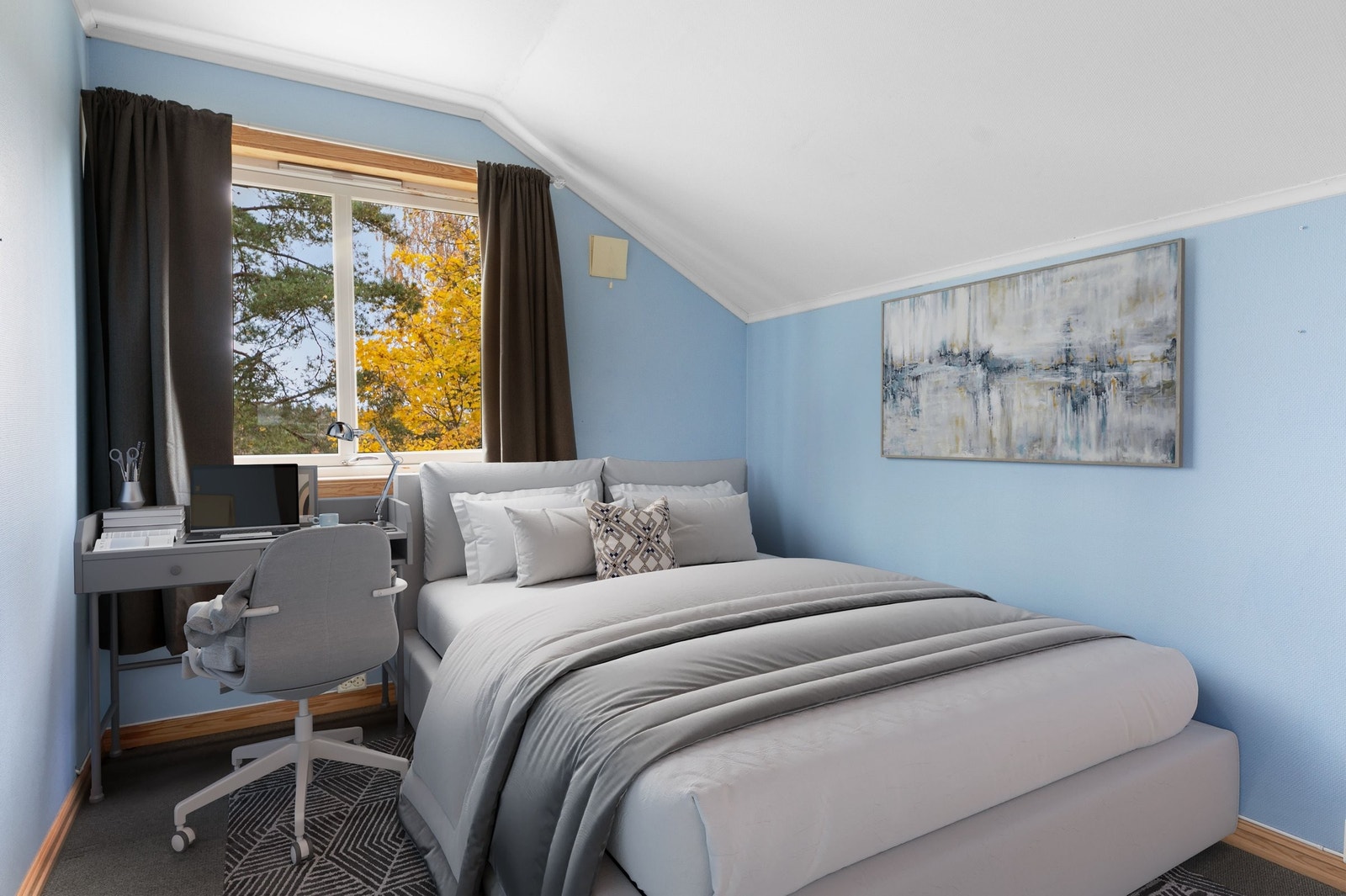 Rom benyttet som soverom loftsetasje, digitalt stylet Galleribilde