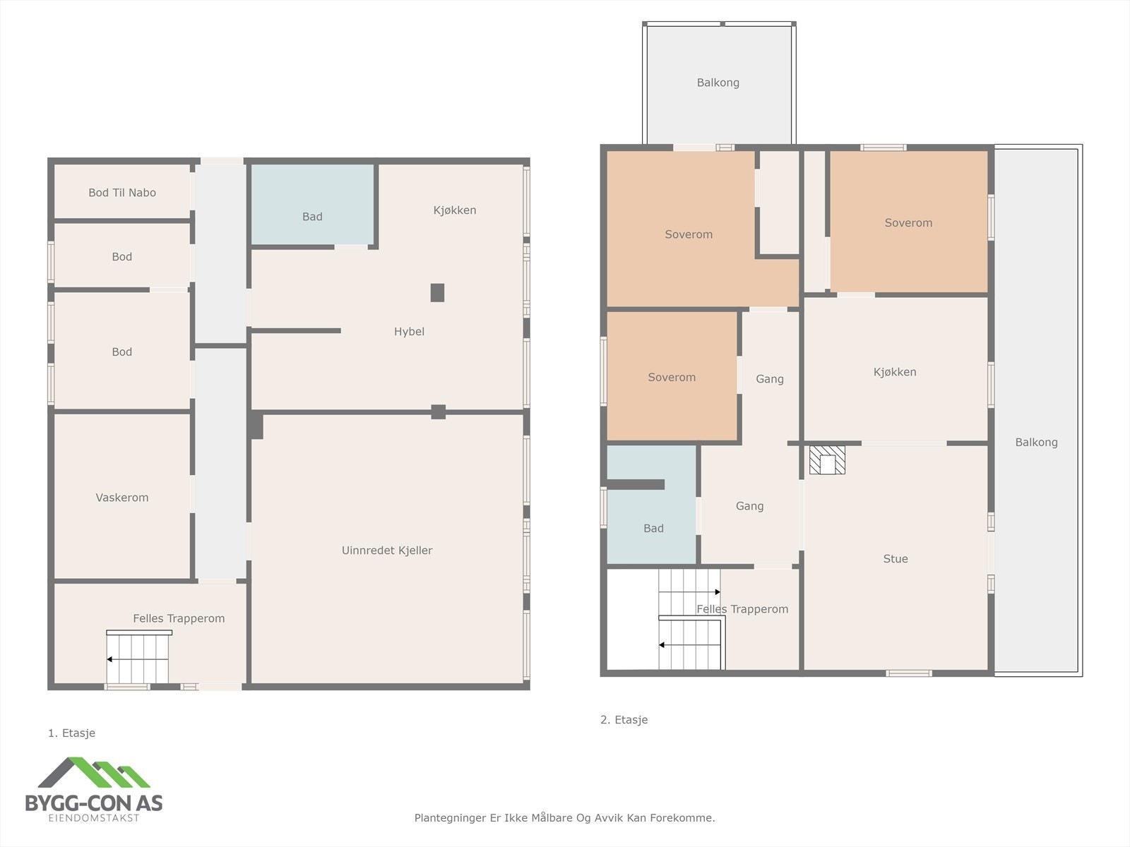 Plantegninger over dagens bruk av begge etasjer. Galleribilde