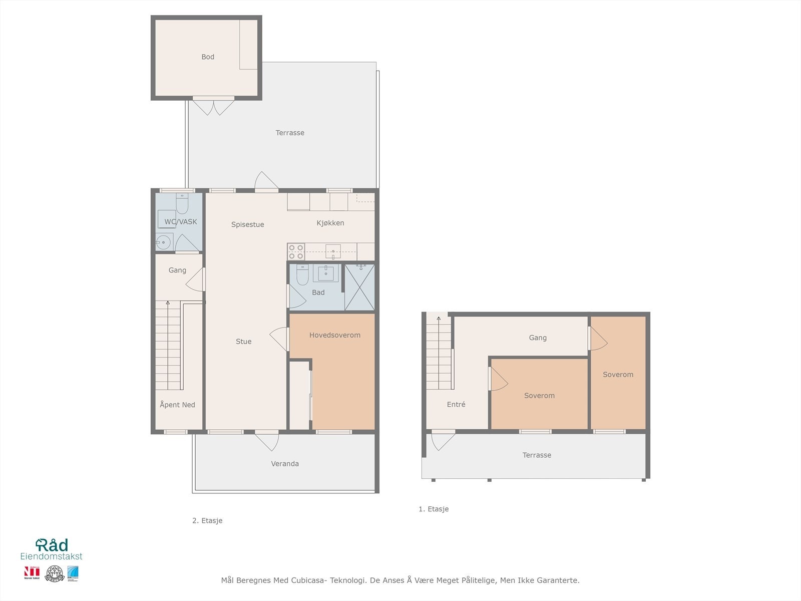 Planløsning over dagens bruk av eiendommen, alle etasjer. Galleribilde
