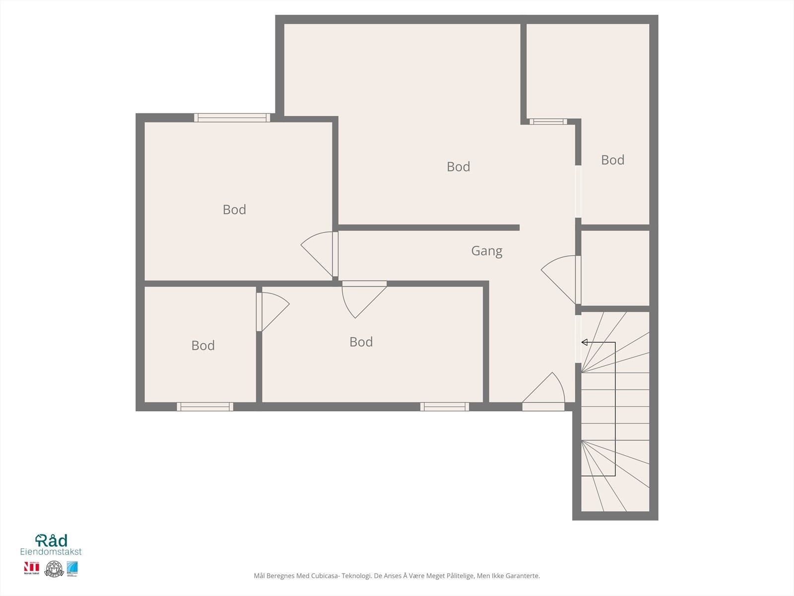 Planløsning over dagens bruk av loftsetasjen. Galleribilde
