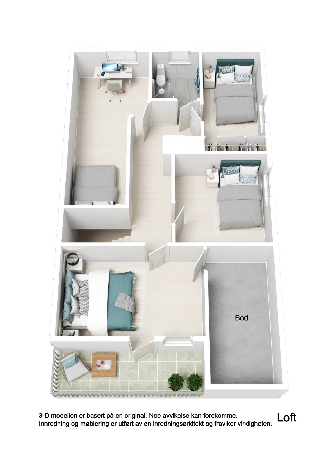 Plantegning, loftetasje Galleribilde