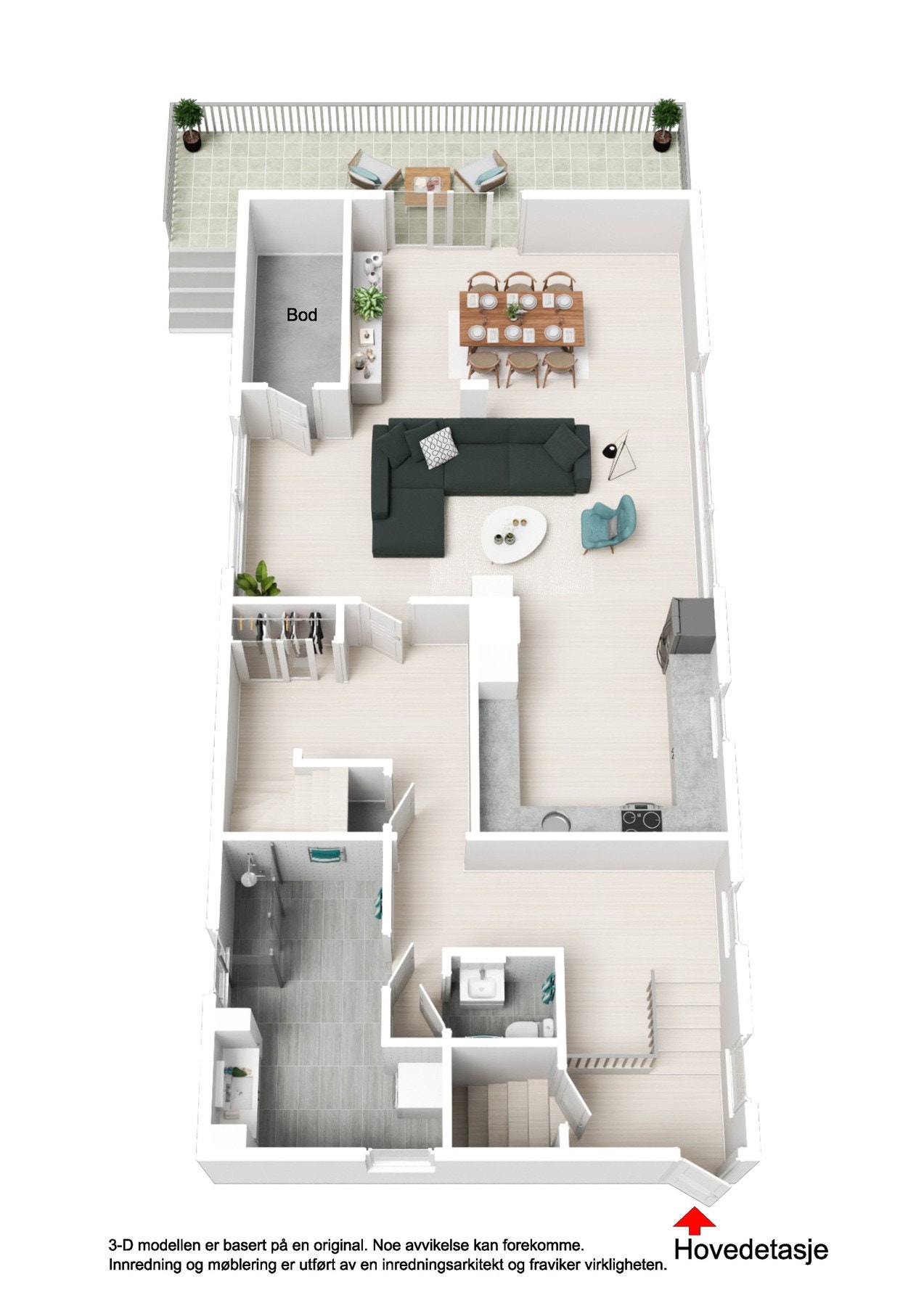 Plantegning, 1 etg. Galleribilde