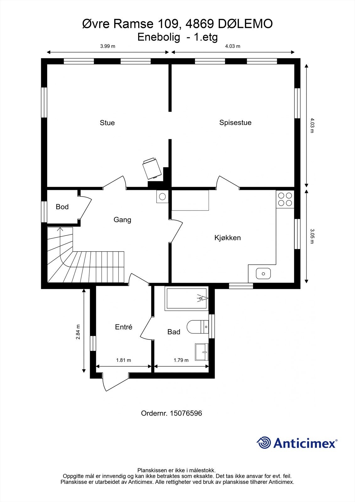 Plantegning 1. etasje Galleribilde