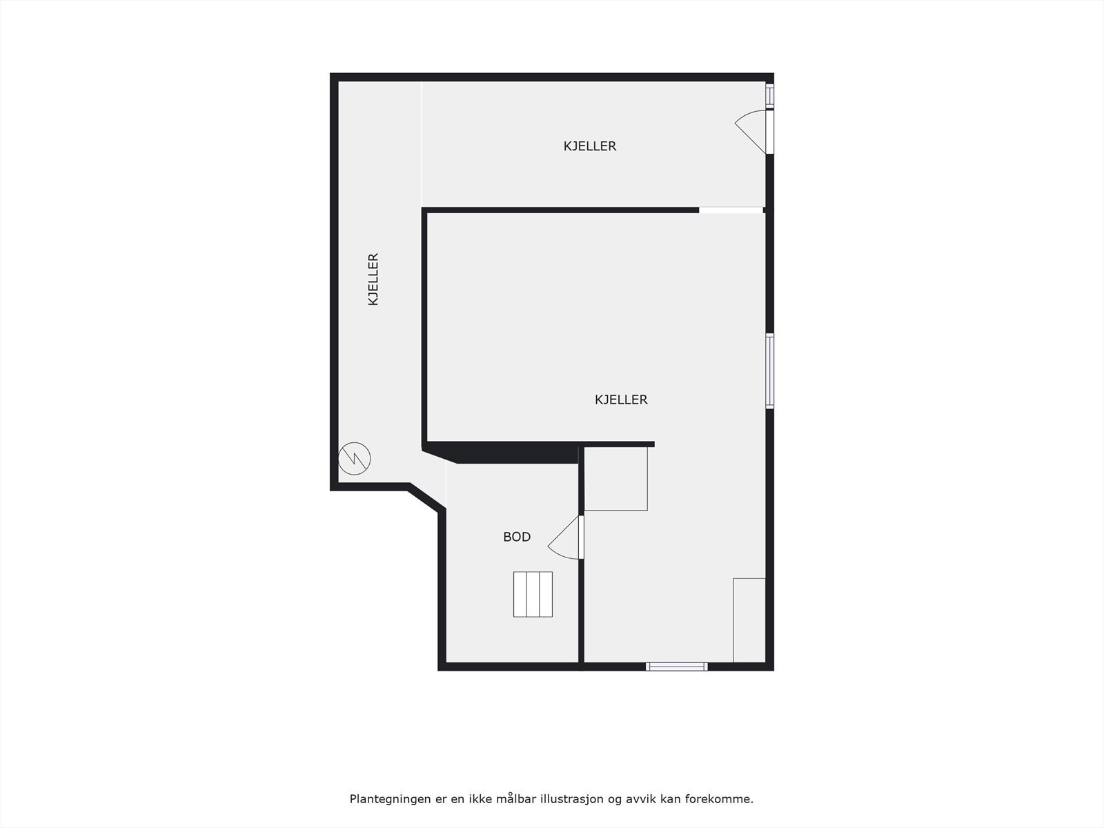 Plantegning kjeller. Galleribilde