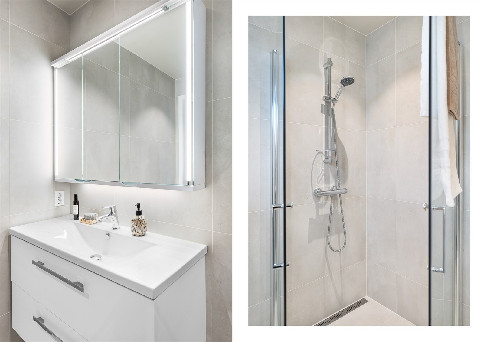 Speilskap med ekstra oppbevaringsplass. Galleribilde