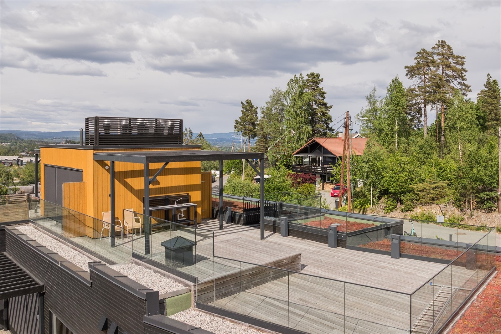 Det er mulig å reservere takterrassen til privat bruk inntil to ganger per måned. Galleribilde