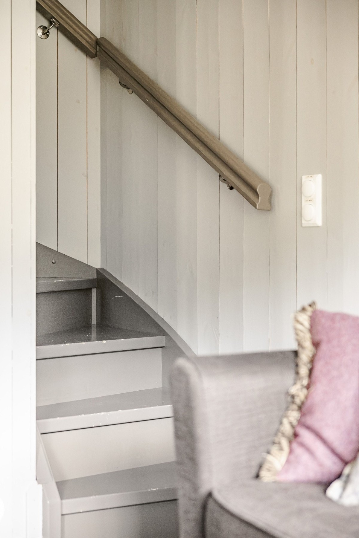 Fra stua er det rapp opp til leilighetens loftsstue. Galleribilde