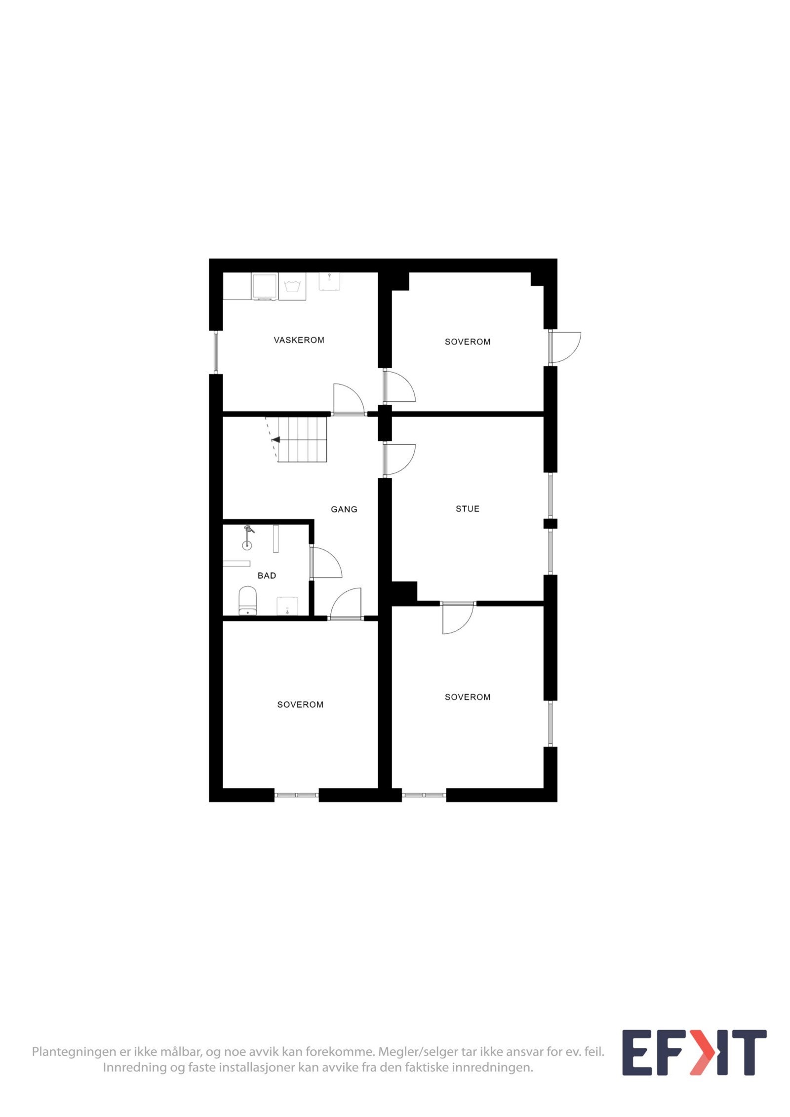 Planløsning underetasje hovedhuset Galleribilde