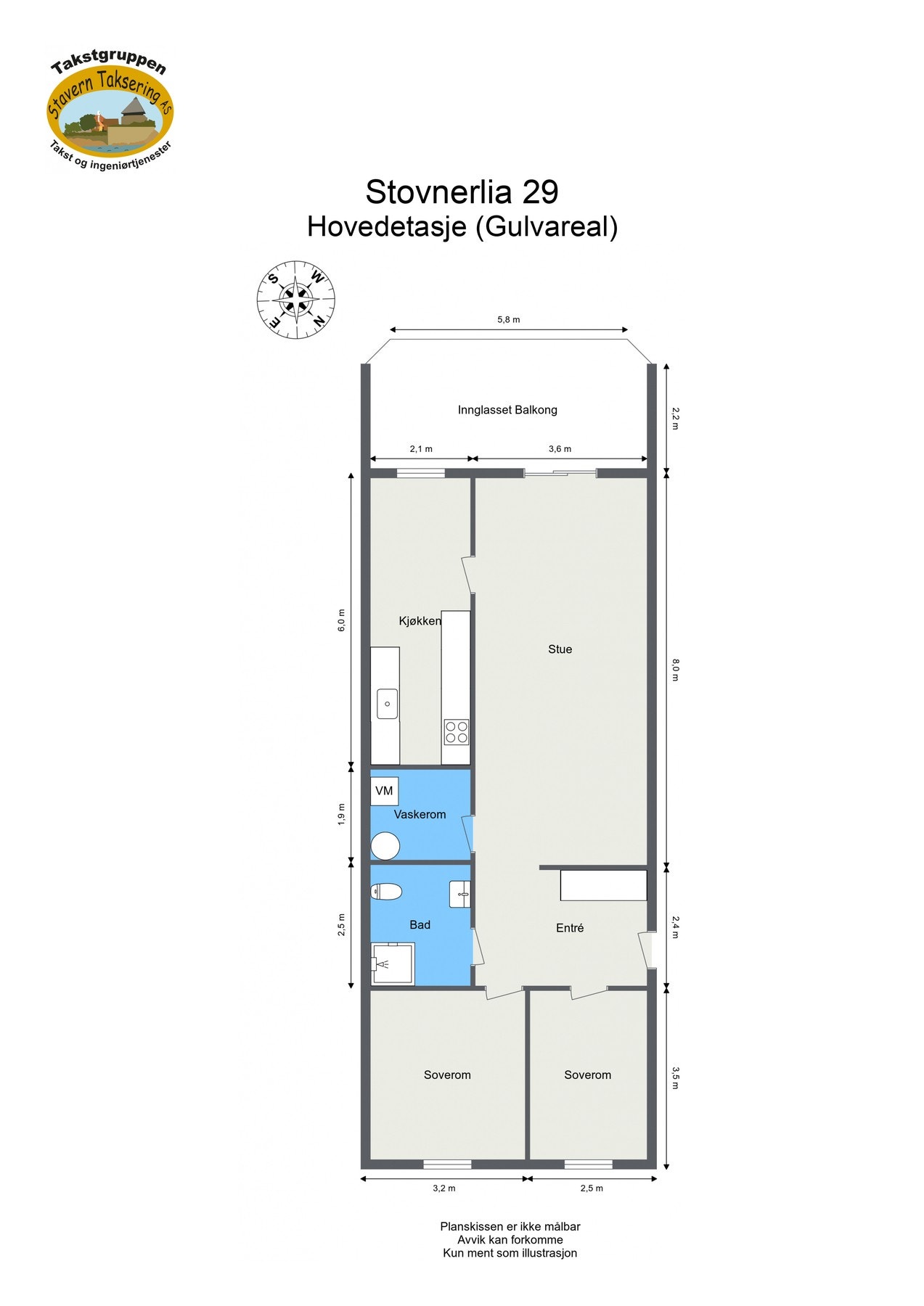 Målsatt plantegning Galleribilde