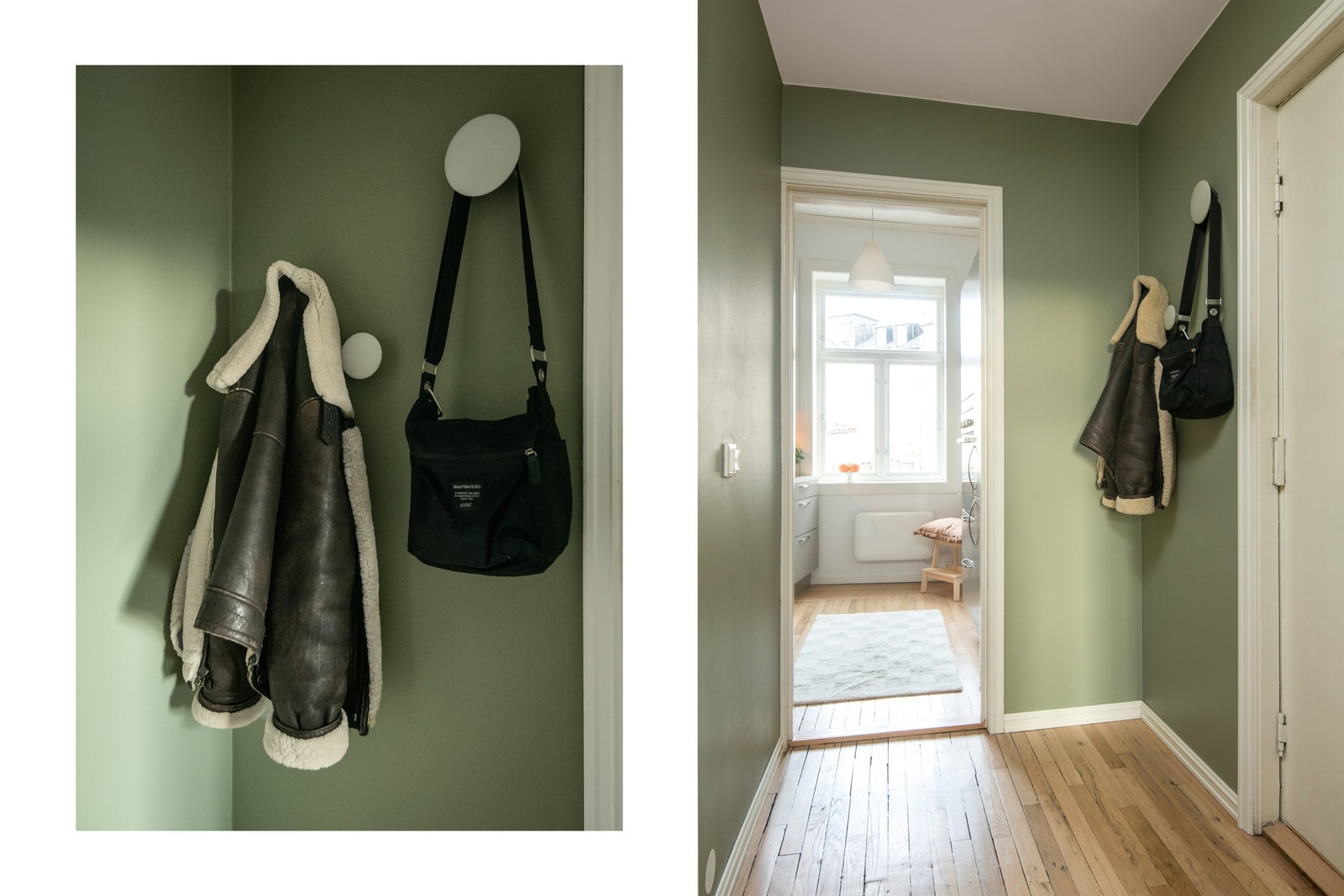 Entréen gir et innbydende førsteinntrykk, og understreker boligens klassiske preg. Galleribilde