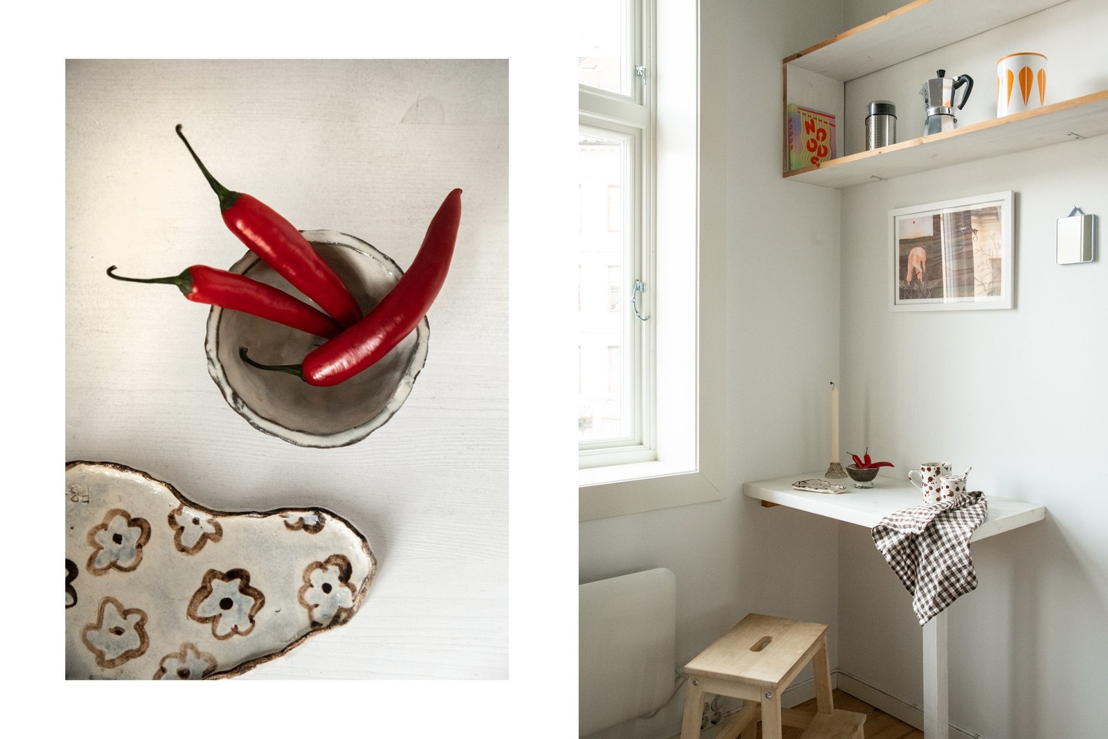 På kjøkkenet er det plass til en hyggelig spiseplass ved vinduet. Galleribilde