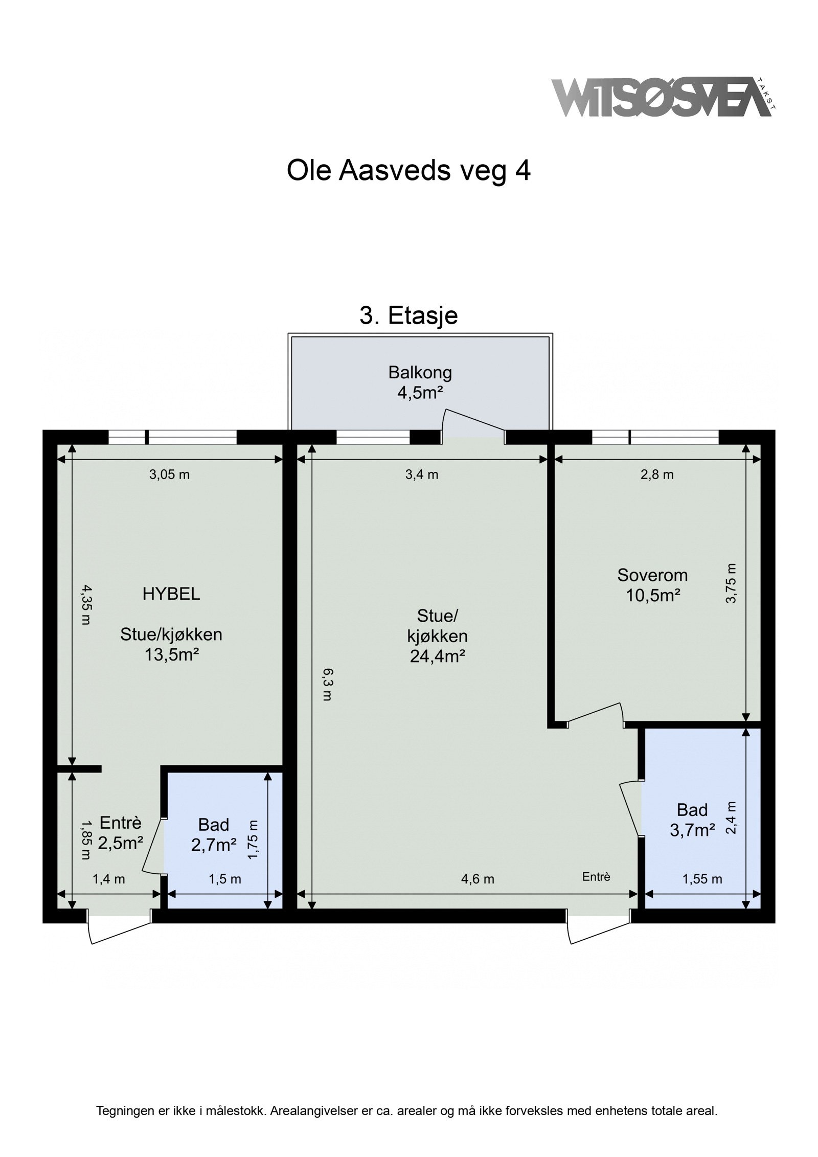 Planskisse fra takstmann Galleribilde