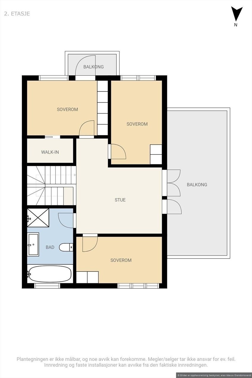 Plantegning andre etasje. Galleribilde