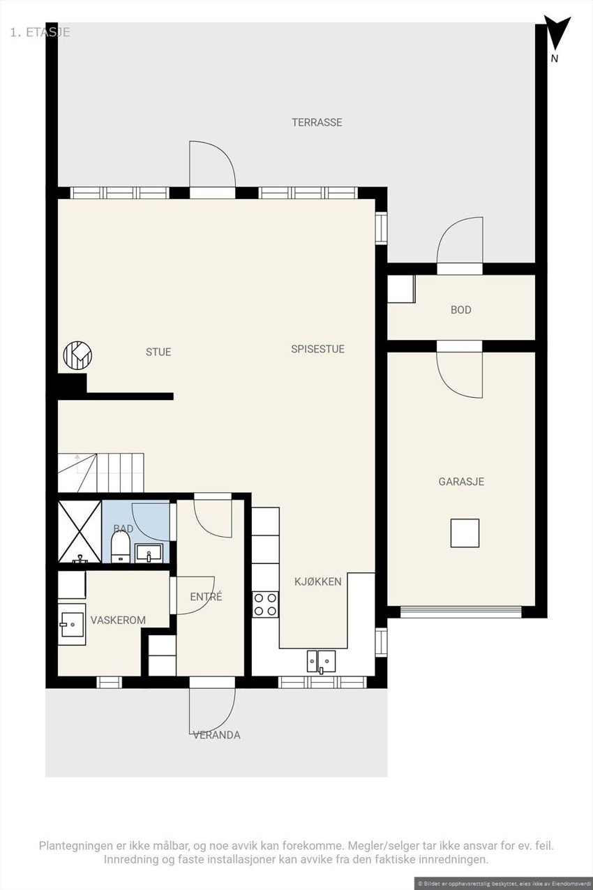 Plantegning første etasje. Galleribilde