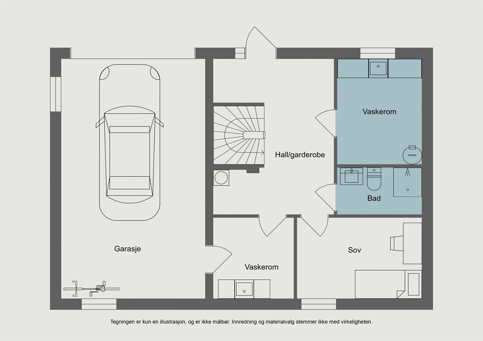 Plantegning 1 etg. Galleribilde