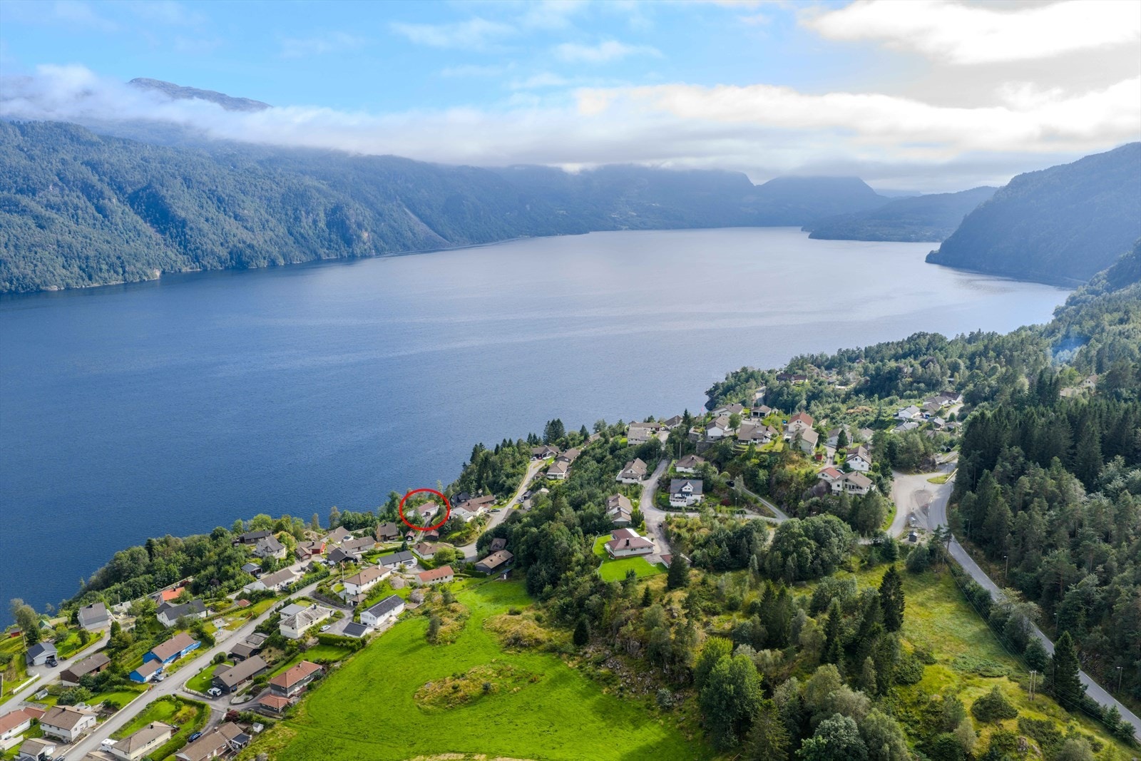 Oversikt Saudasjøen - merket bolig Galleribilde