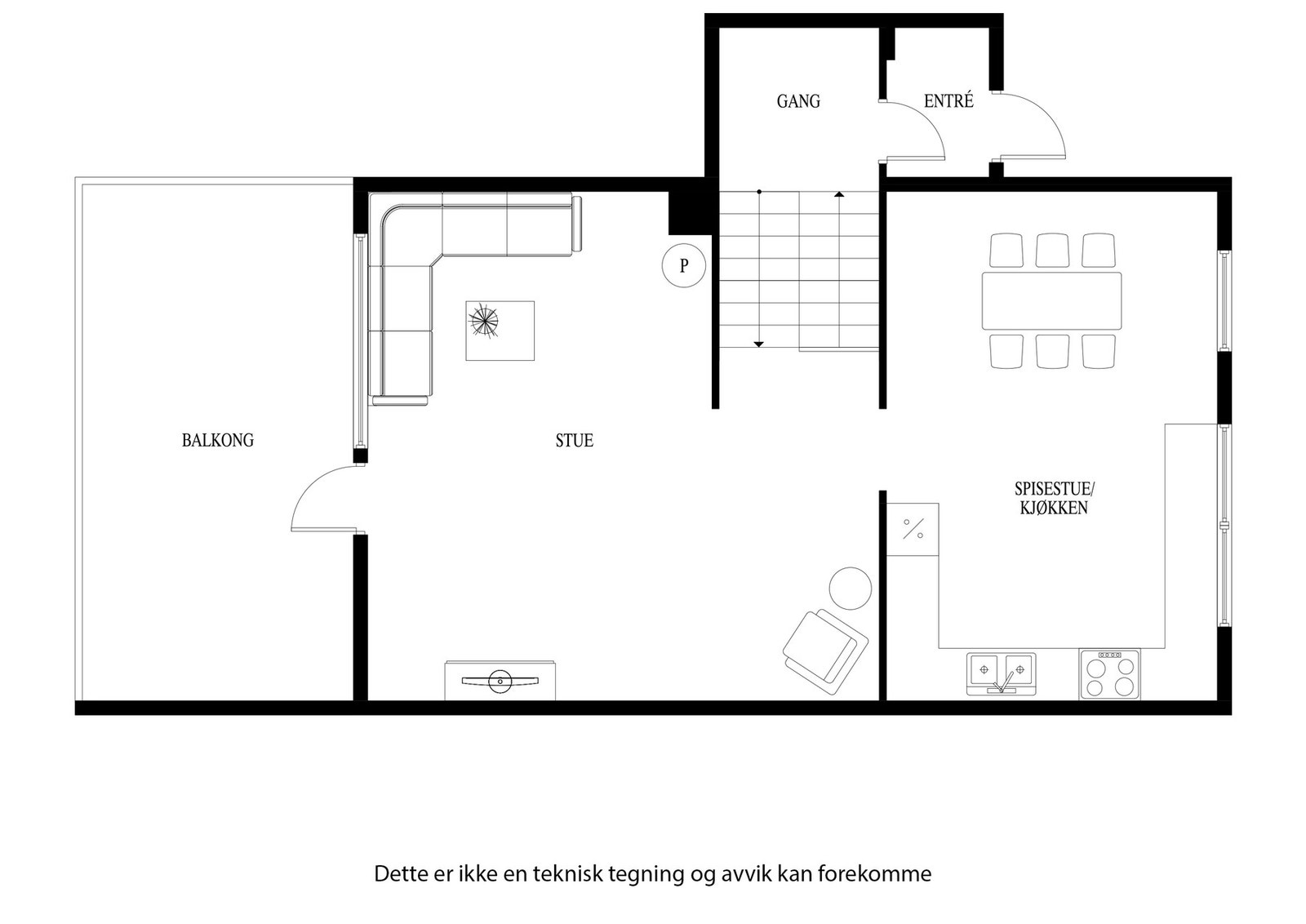 Planløsning for hovedetasjen Galleribilde