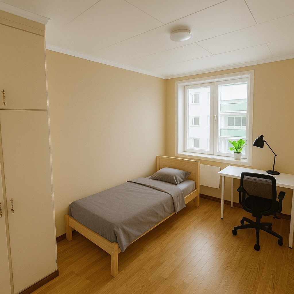 Soverom 2 (Ledig) (NB! Rommet er innredet med hjelp av AI. Innredes med seng og pult hvis ønskelig) Galleribilde