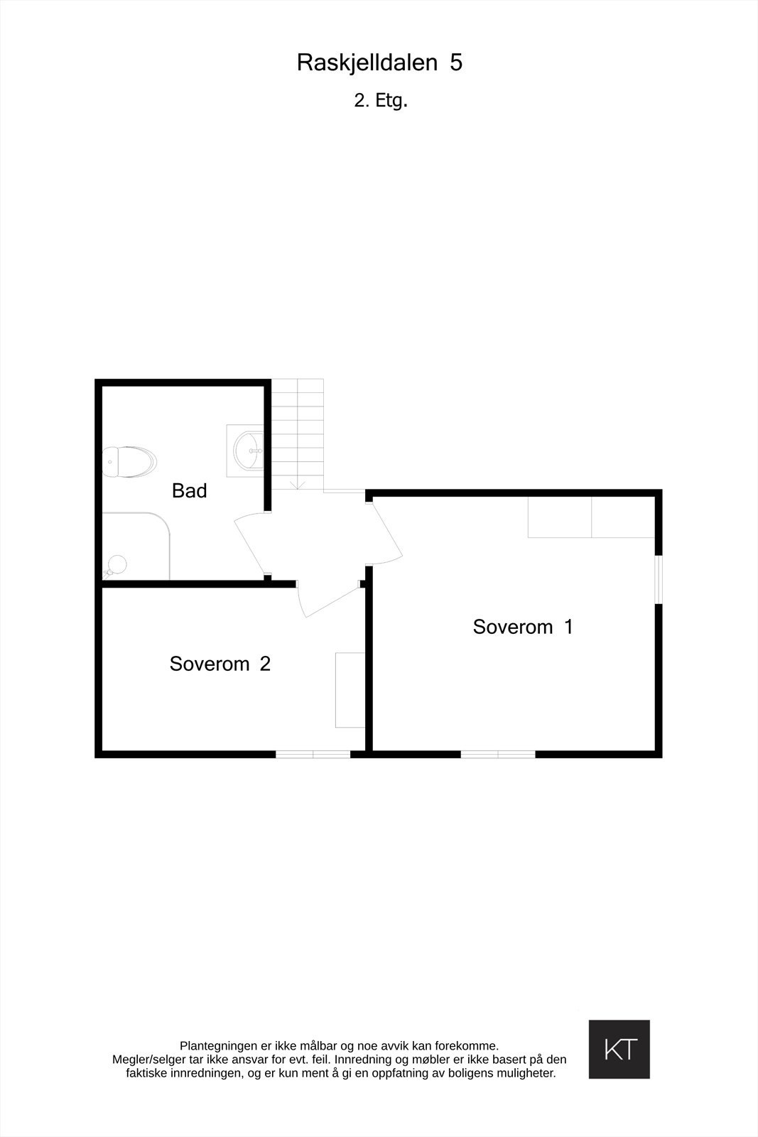 Bonusetasjen oppe har eget bad og to soverom. Perfekt for gjester eller barna. Galleribilde