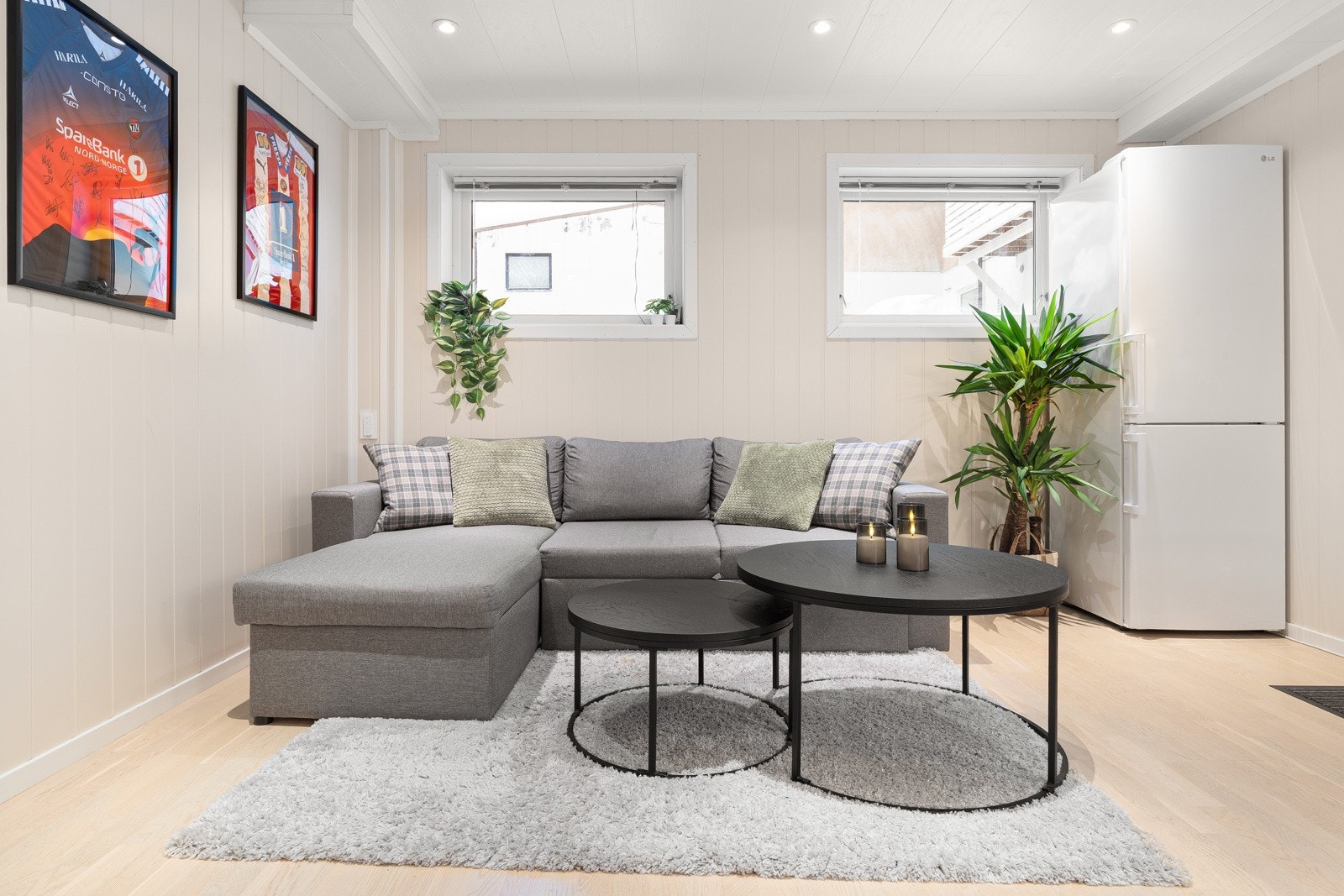 Parkett på stue med gulvvarme.