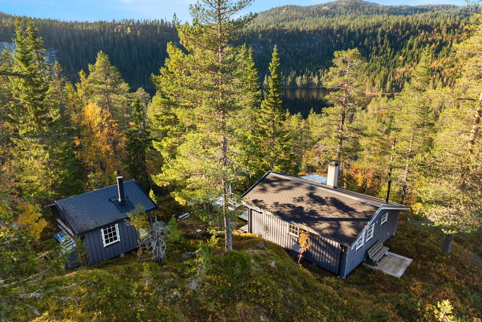 Vakkert turterreng rett utenfor døren, sommer som vinter. Galleribilde
