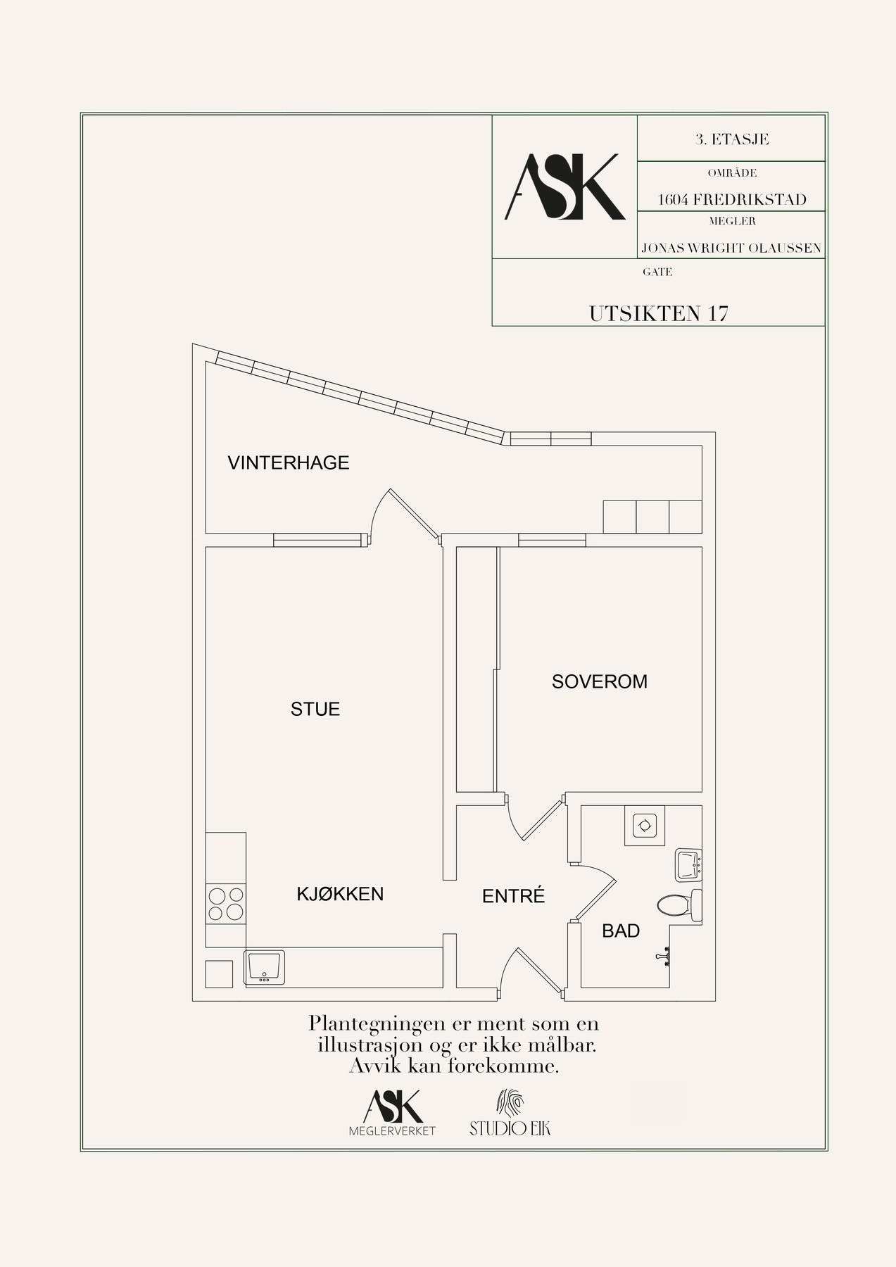 Plantegning 3. etasje Galleribilde