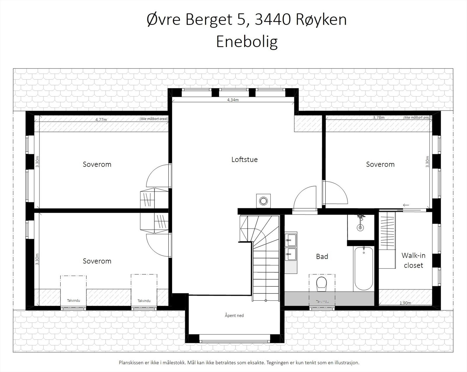 Plantegning loftsetasjen. Galleribilde