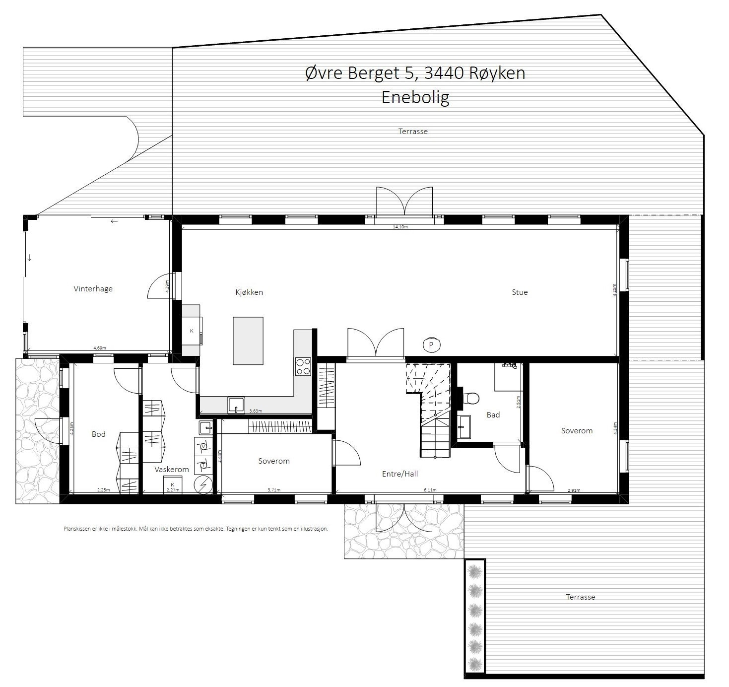 Plantegning hovedetasje. Galleribilde