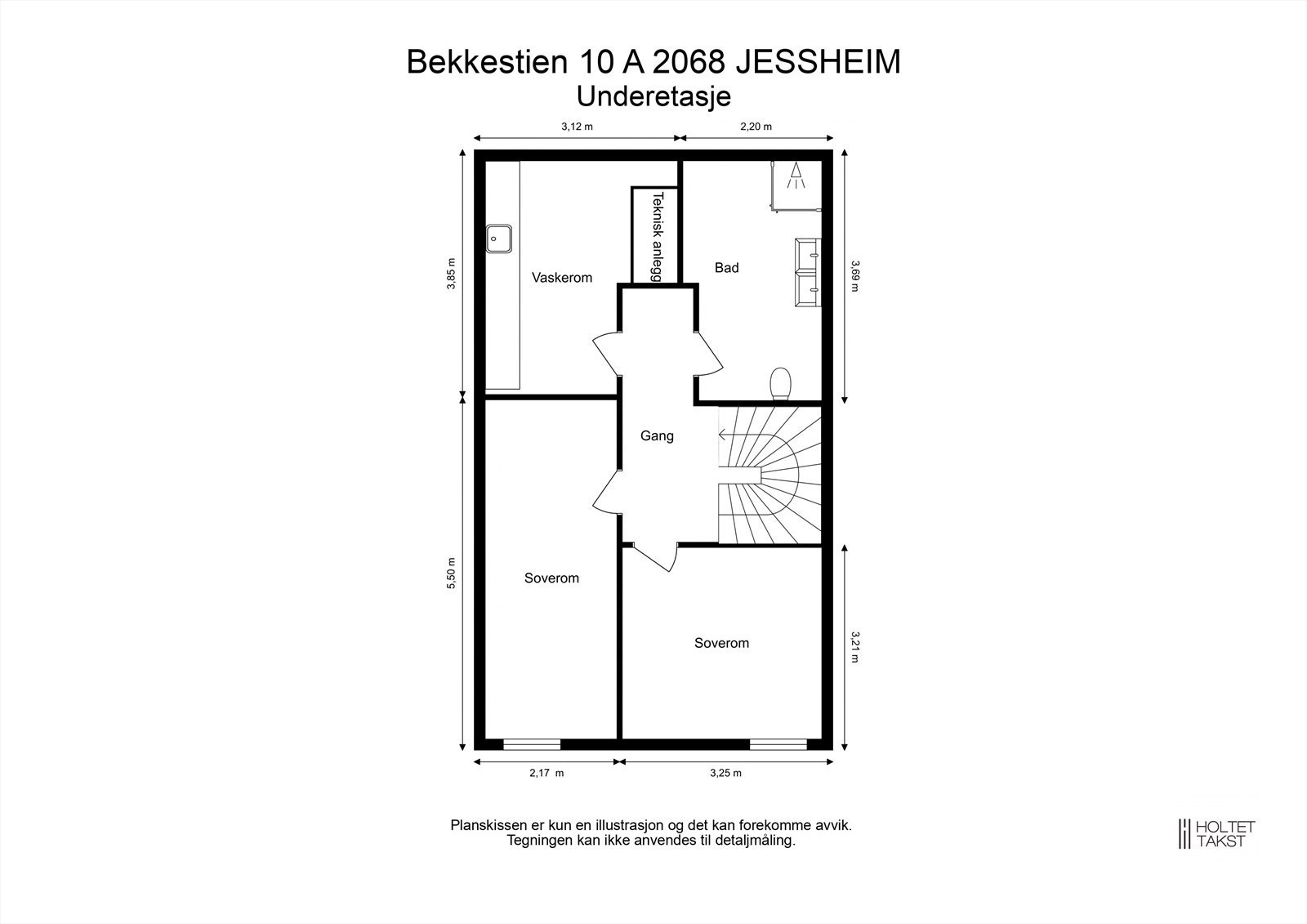 Plantegning av boligens underetasje. Galleribilde