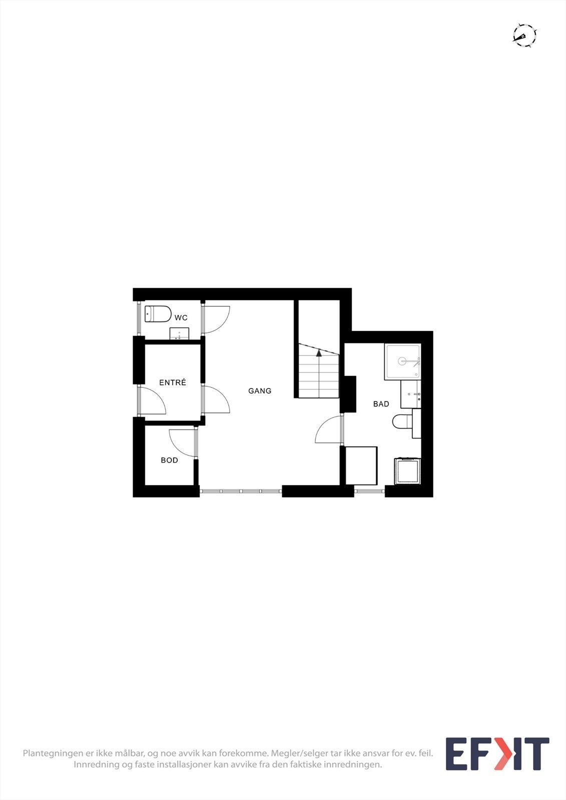 Plantegning av dagens planløsning i 1. etg. hoveddelen. Galleribilde