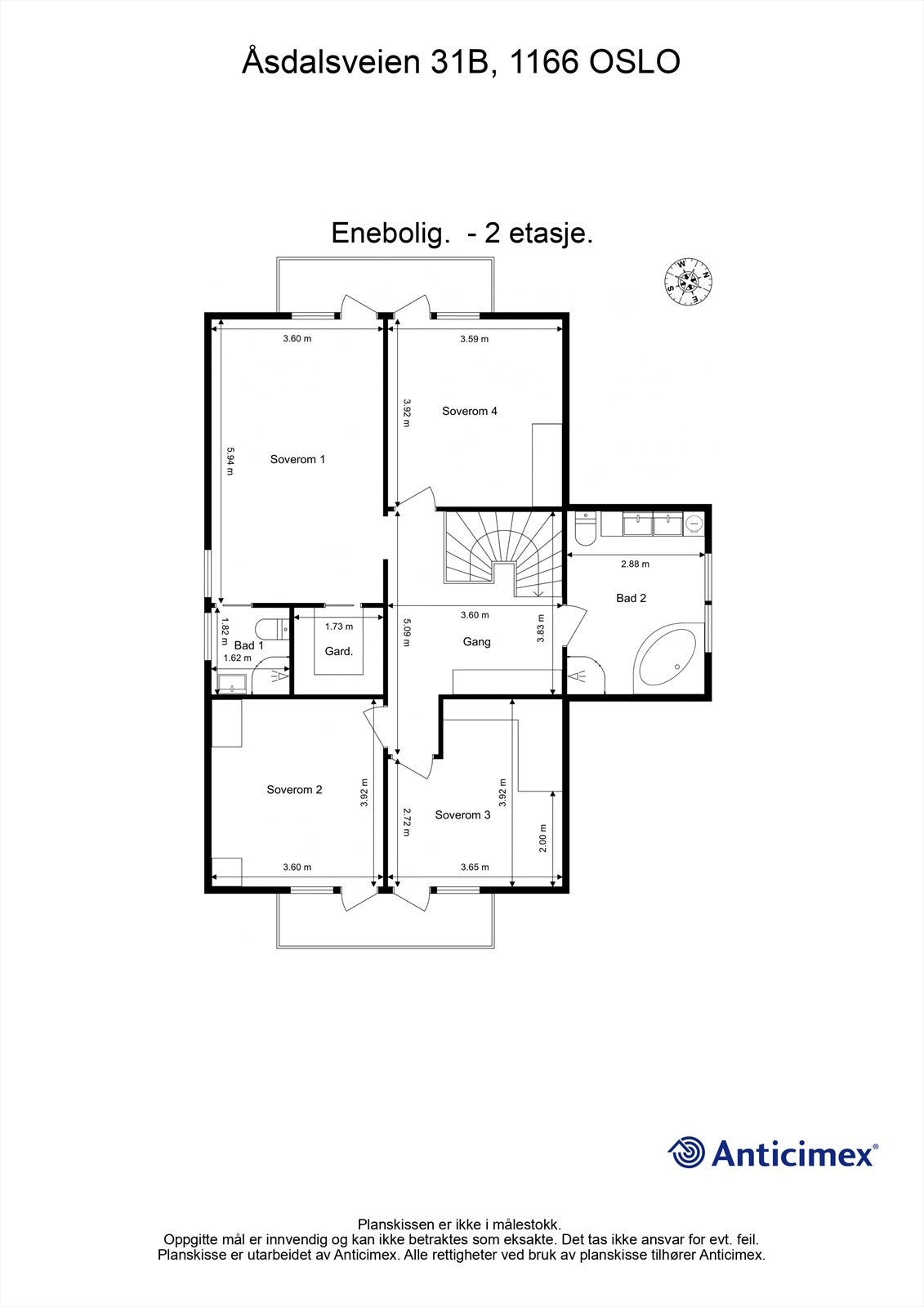 Plantegning 2. etasje. Galleribilde