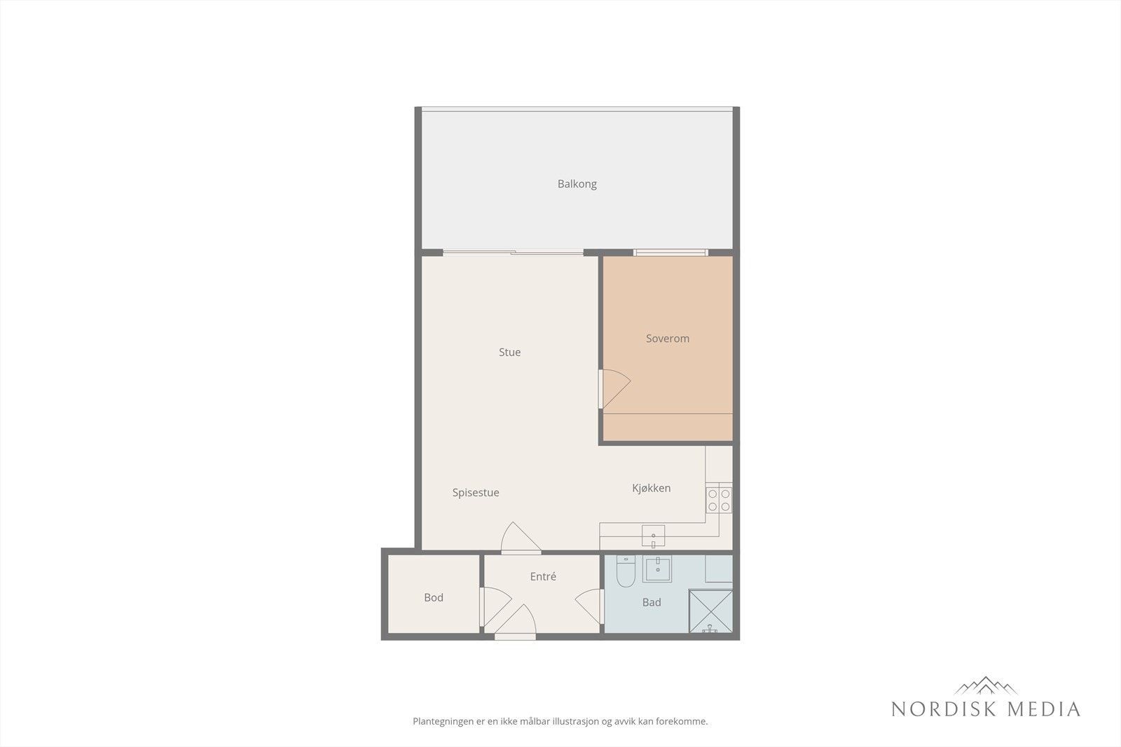 Illustrert plantegning Galleribilde