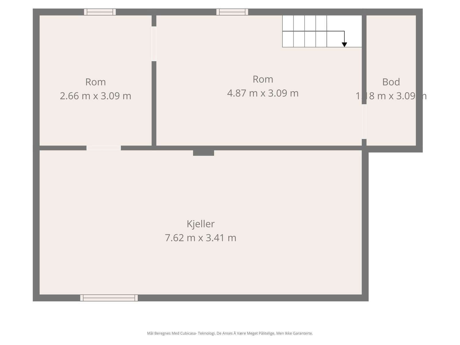 Plantegning kjeller. Galleribilde