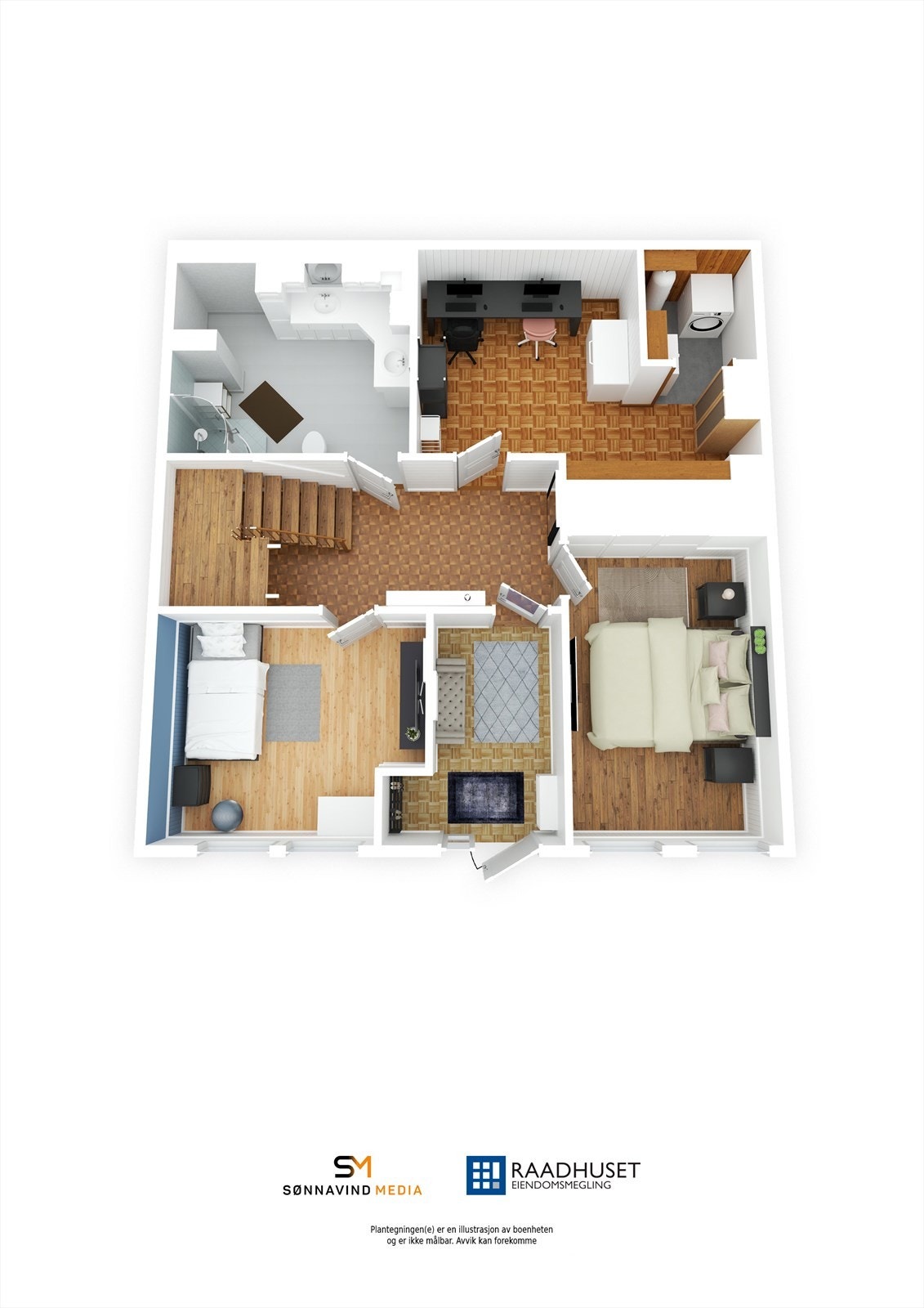 3D Plantegning | 1. Etasje Galleribilde