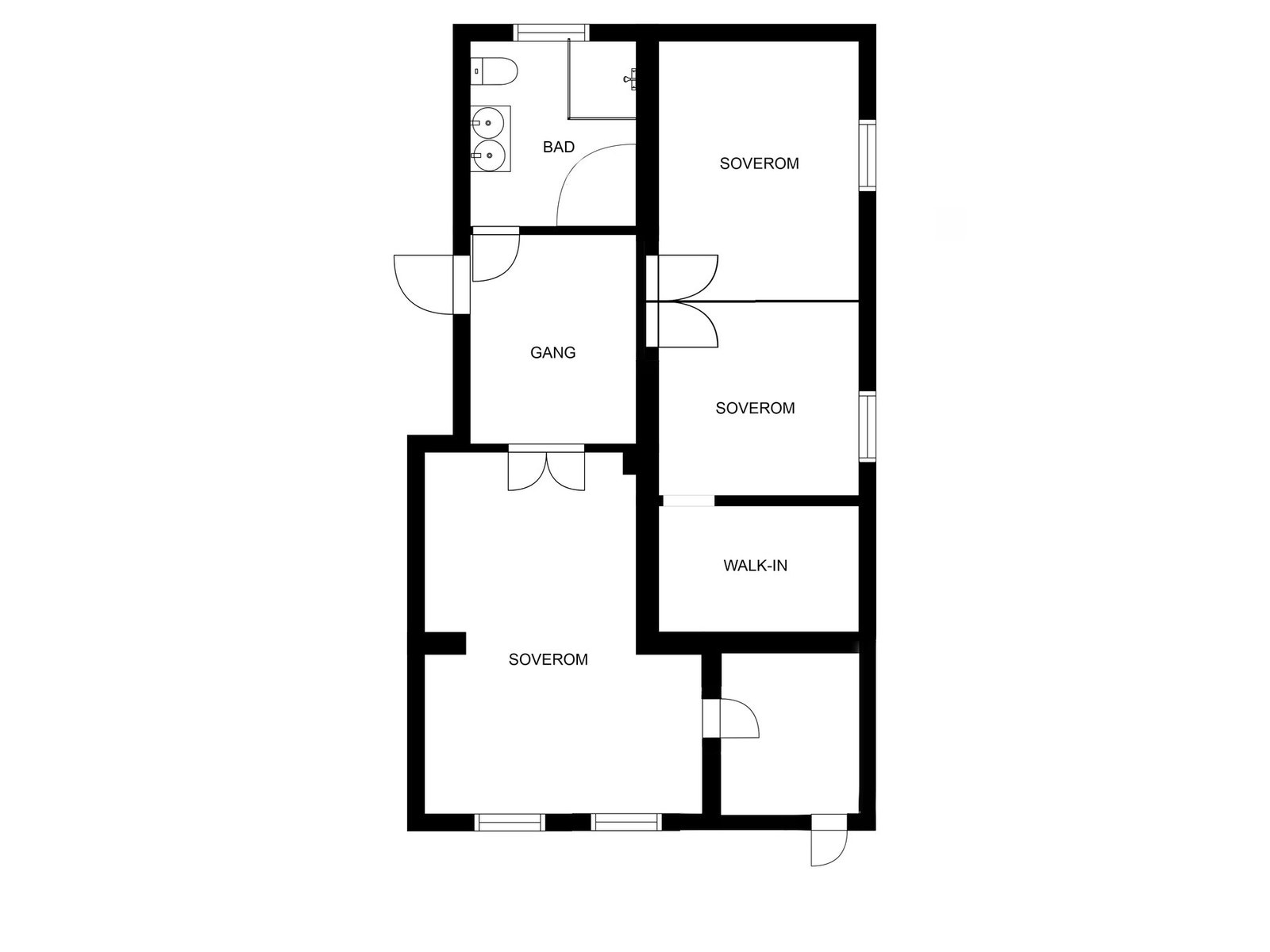 Alternativ planløsning; mulighet for et ekstra soverom Galleribilde