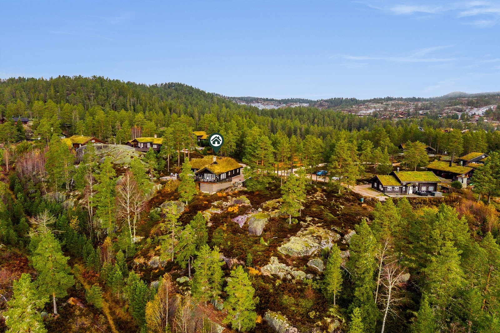 Fin beliggenhet i hyttefeltet. Galleribilde