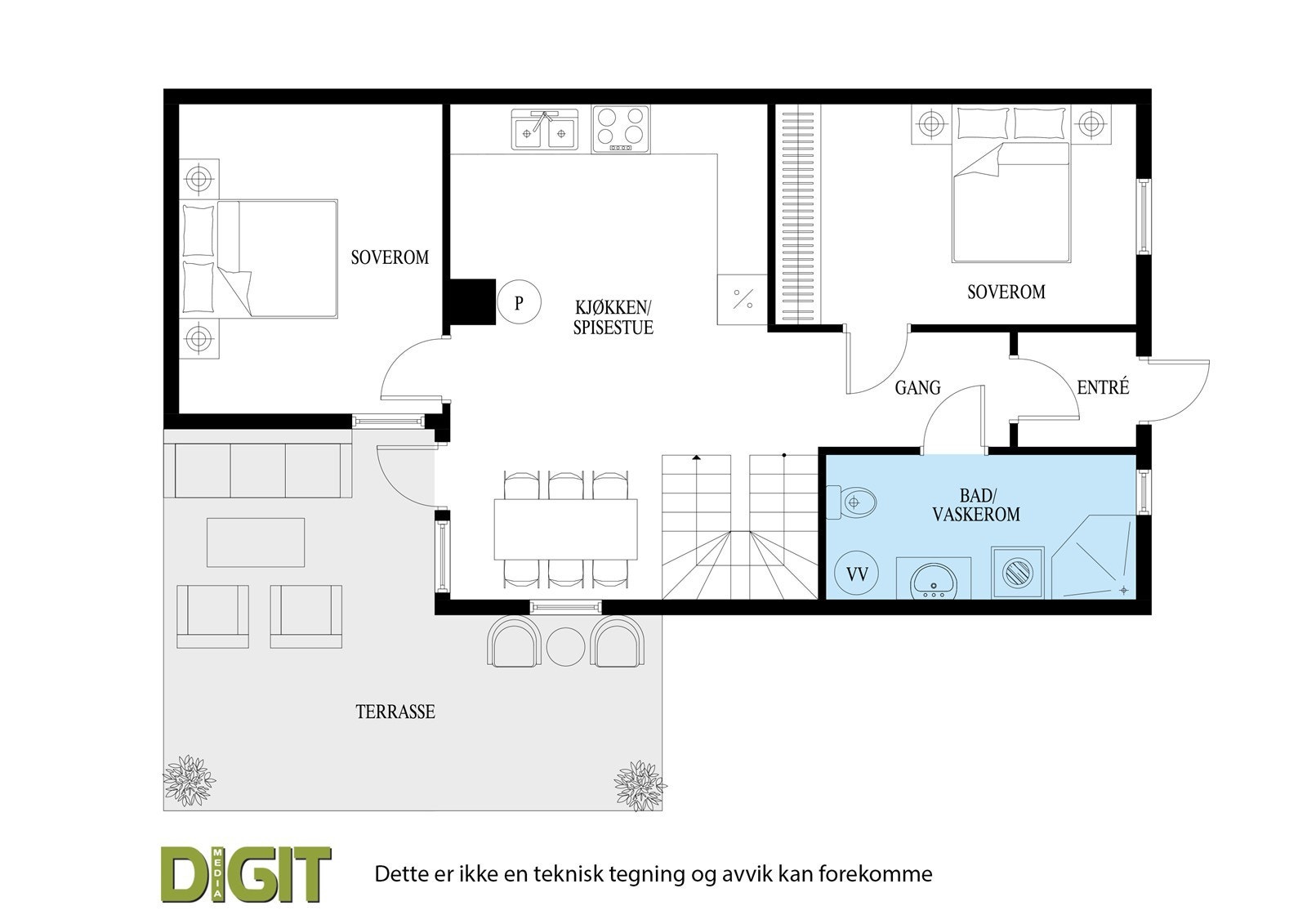 Plantegning 1. etasje. Galleribilde