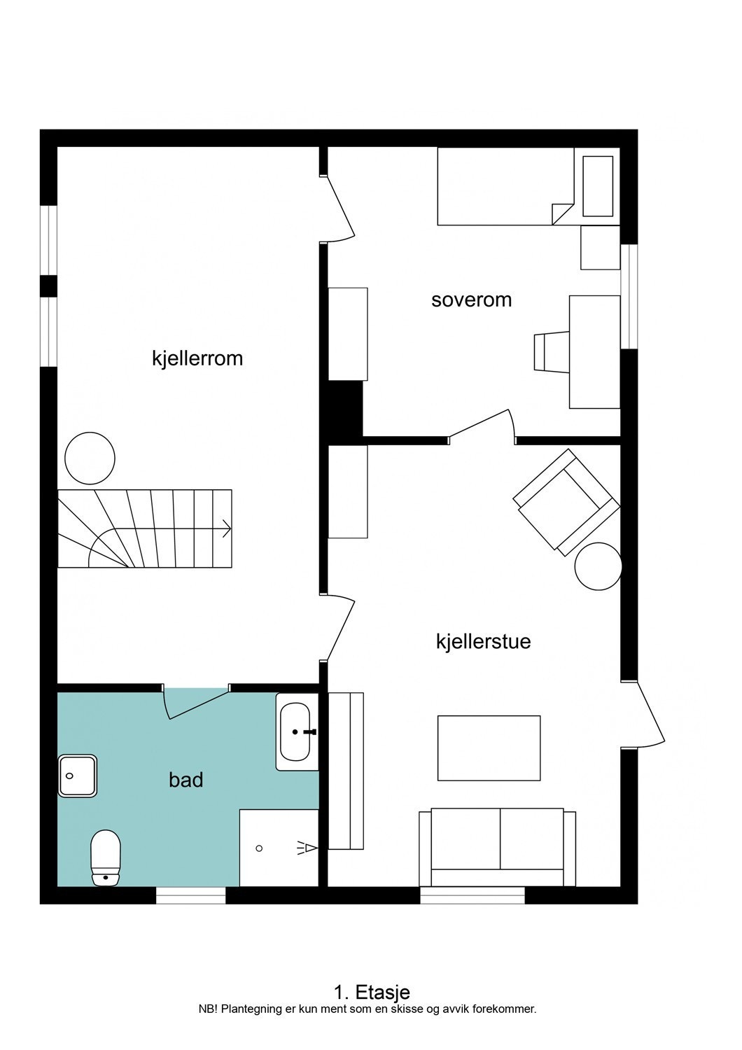 Planskisse underetasje Galleribilde