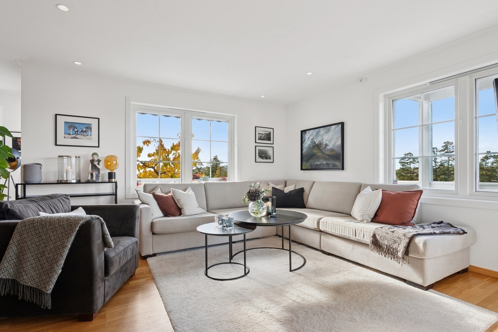 Det er elektriske varmekabler i alle oppholdsrom, noe som gir lun varme hele året. Galleribilde