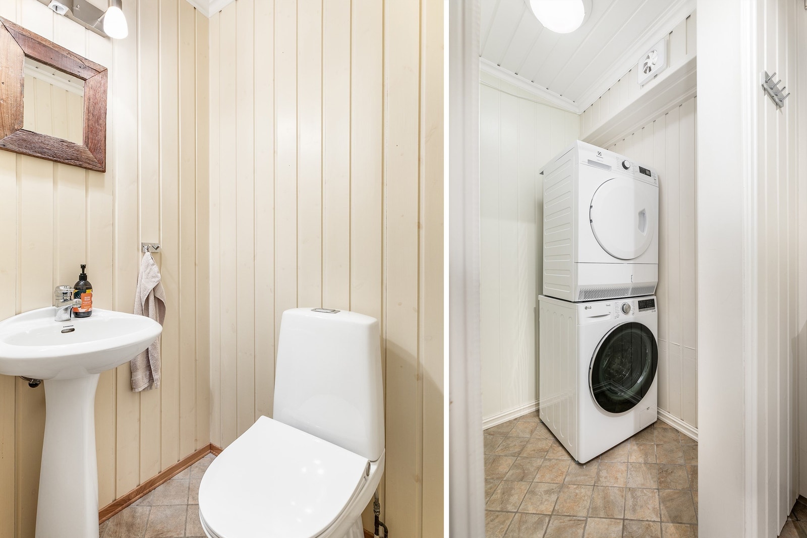 Del av hybelens bad er tilrettelagt for vaskesøyle. Tilstøtende toalettrom er tilgjengelig fra gangen. Galleribilde