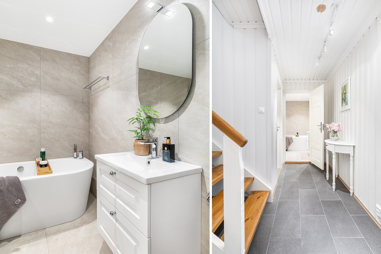 Flere rom i underetasjen har gulvvarme, deriblant badet og gangen. Alle rom har gulvvarme, bortsett fra teknisk rom/bod. (Folie i stuen.) Galleribilde