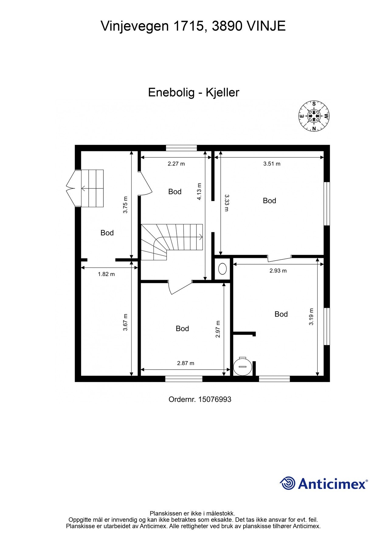 Plantegning kjeller. Galleribilde