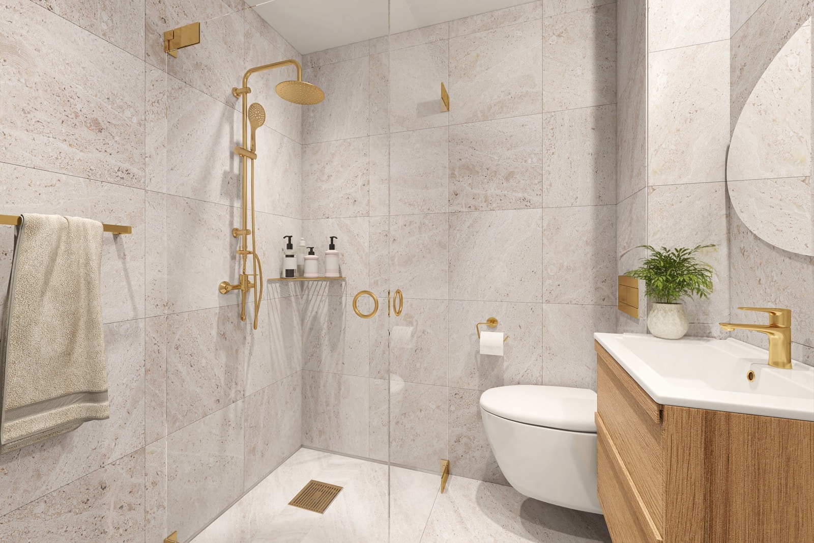 Her ligger alt til rette for å etablere et moderne og innbydende bad med en eksklusiv spa-følelse. Bildet er digitalt stylet. Galleribilde