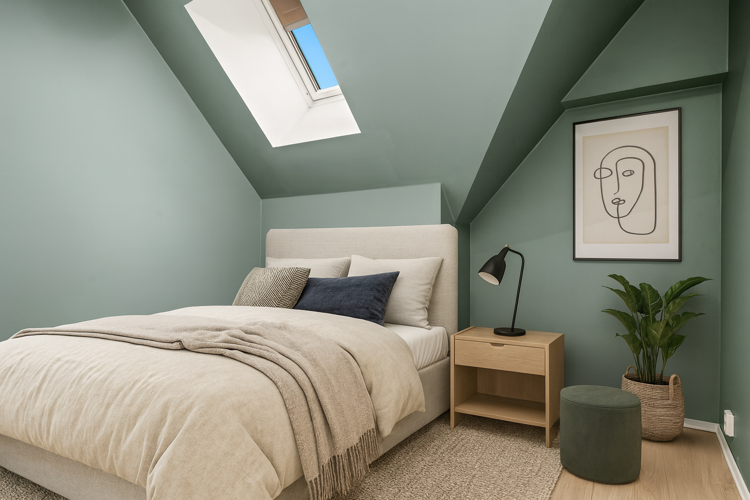 Leiligheten inneholder ett soverom - Bildet er digitalt stylet. Galleribilde