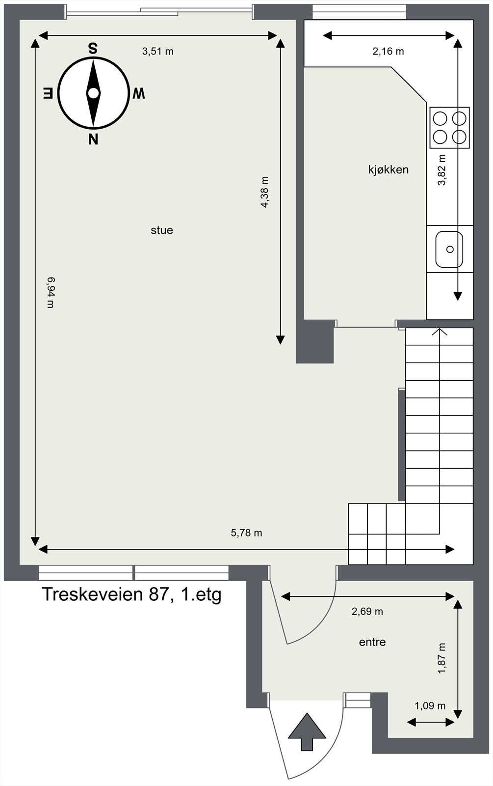 Plantegning 1. etasje Galleribilde